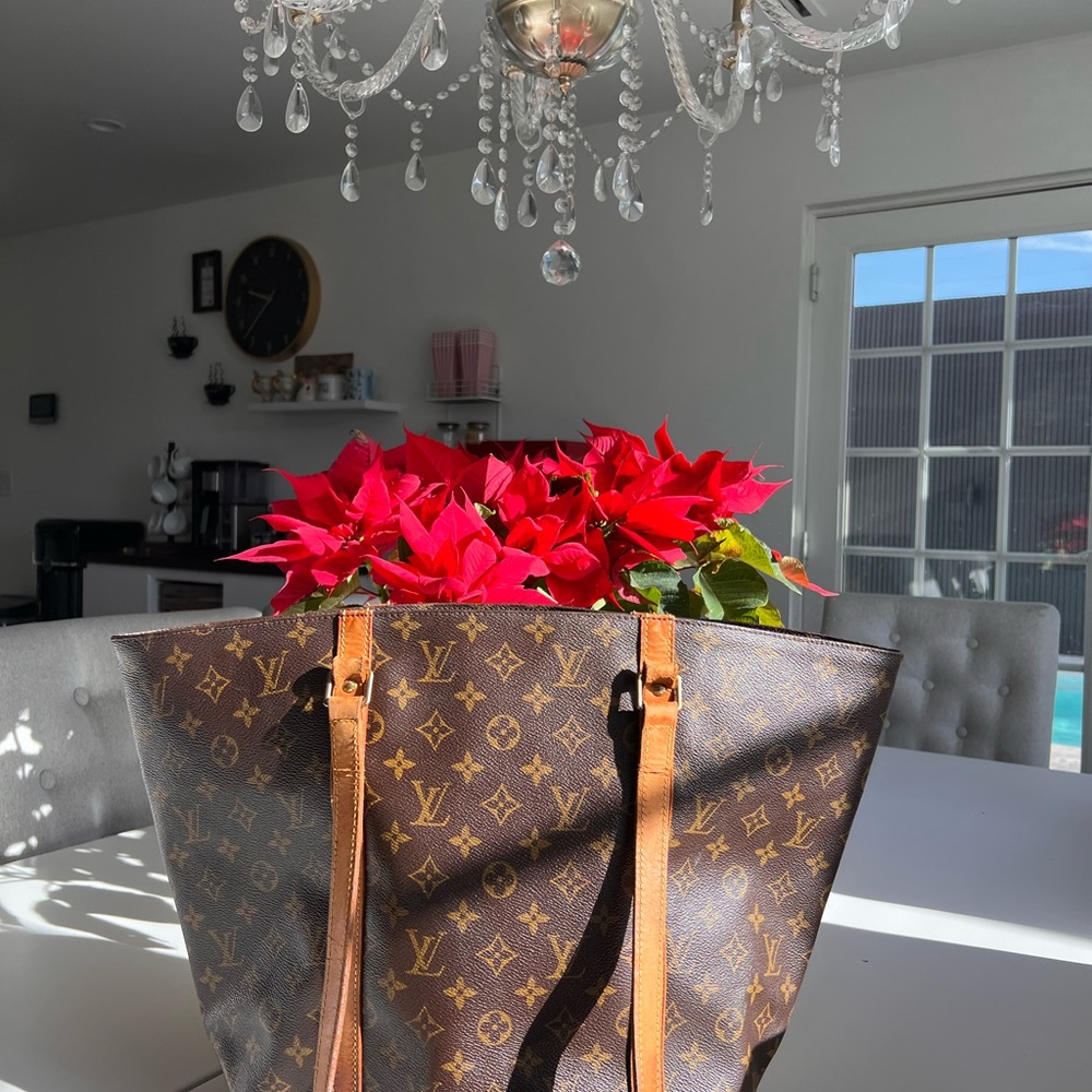 SOLD Louis Vuitton Brown and Tan Monogram Tote